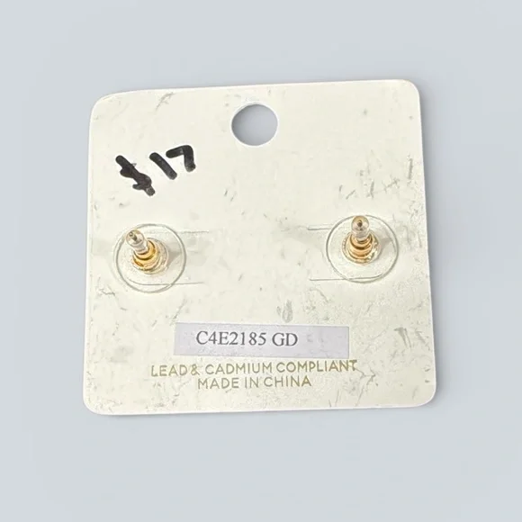 Influence New York Blue Floral Bow Stud Earrings - Picture 3 of 3